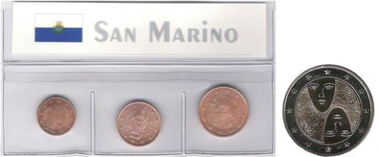 Kleinmünzen "San Marino 2004"" inkl. 2€ Münze Finnland 2006